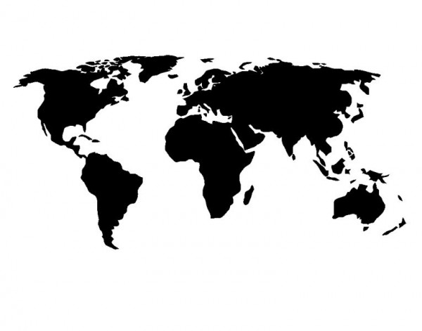 Wandtattoo Weltkarte